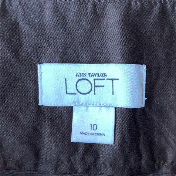 ANN TAYLOR LOFT skirt size 10 brown white - Picture 2 of 7